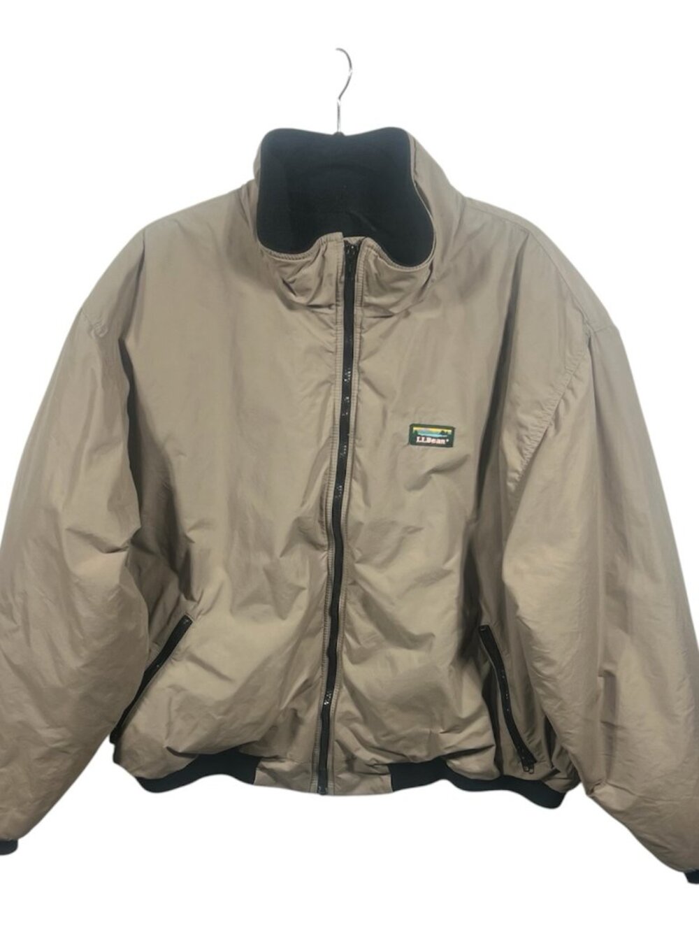 Vtg LL Bean Jacket Mens Warm Up Fleece Lined Full Zip XLarge Bomber Outdoor 90s